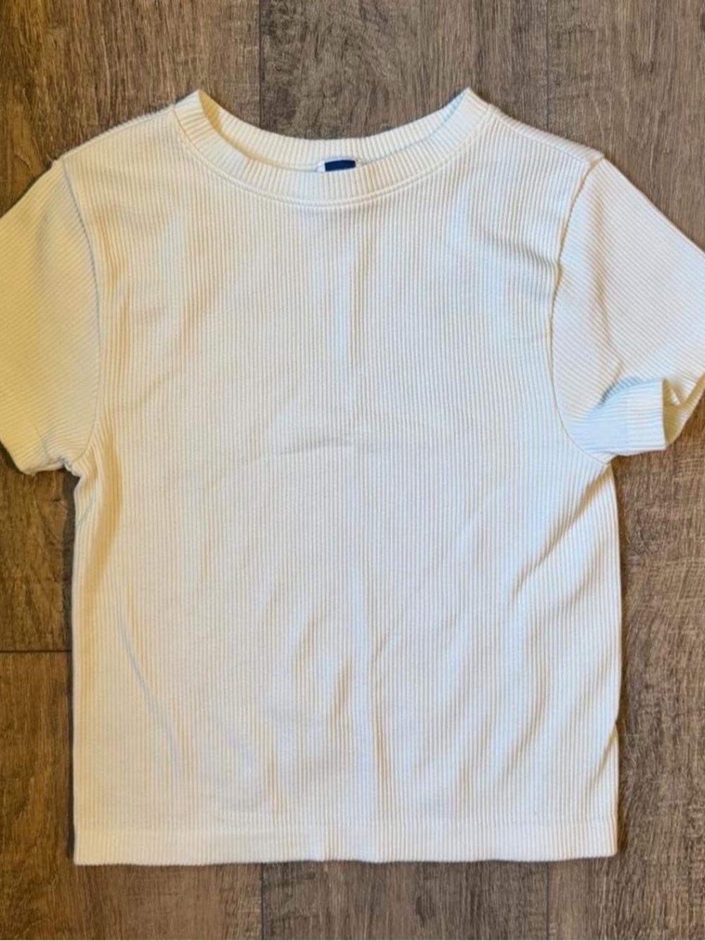 Old Navy Ribbed Short Sleeve Tee in Cream
